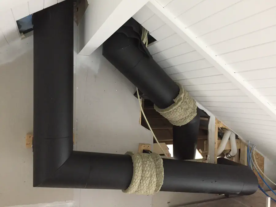 Specialbeställda vinklar till skorsten